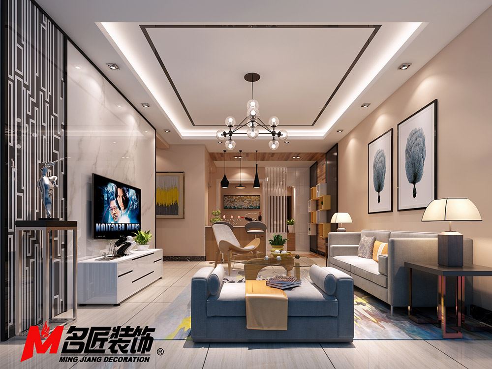 河源市東江灣·名門世家現(xiàn)代簡(jiǎn)約風(fēng)格三居室裝修案例